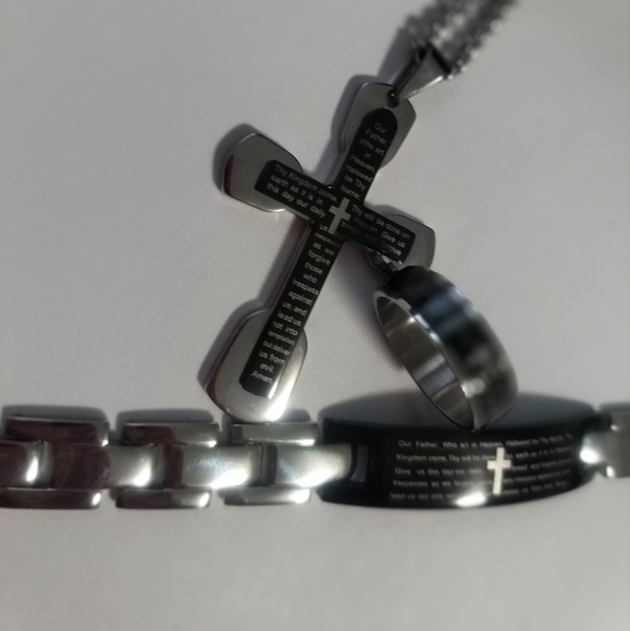 Men Lord's Prayer Stainless Steel Set - Picture 5 of 9